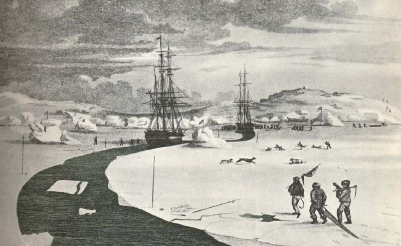 william r clark parrys fartyg tar sig fram genom isen under hans tredje forsok attfinna nordvastpassagen 1824 China oil painting art